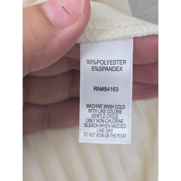 Marc New York Ivory Pleated Open Cardigan Vest Size L NWT Lightweight Preppy - Picture 7 of 10